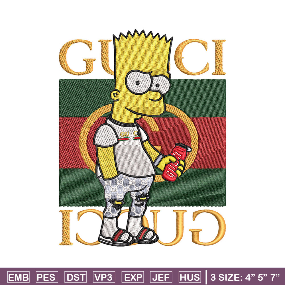 Bart gucci Embroidery Design, Gucci Embroidery, Embroidery File, Logo shirt, Sport Embroidery, Digital download.jpg