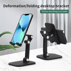 retractable adjustable phone holder, three sections foldable desk mobile phone holder, desk phone holder
