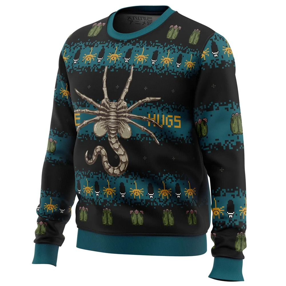 Free Hugs Alien Facehugger All Over Print Hoodie 3D Zip Hoodie 3D Ugly Christmas Sweater 3D Fleece Hoodie