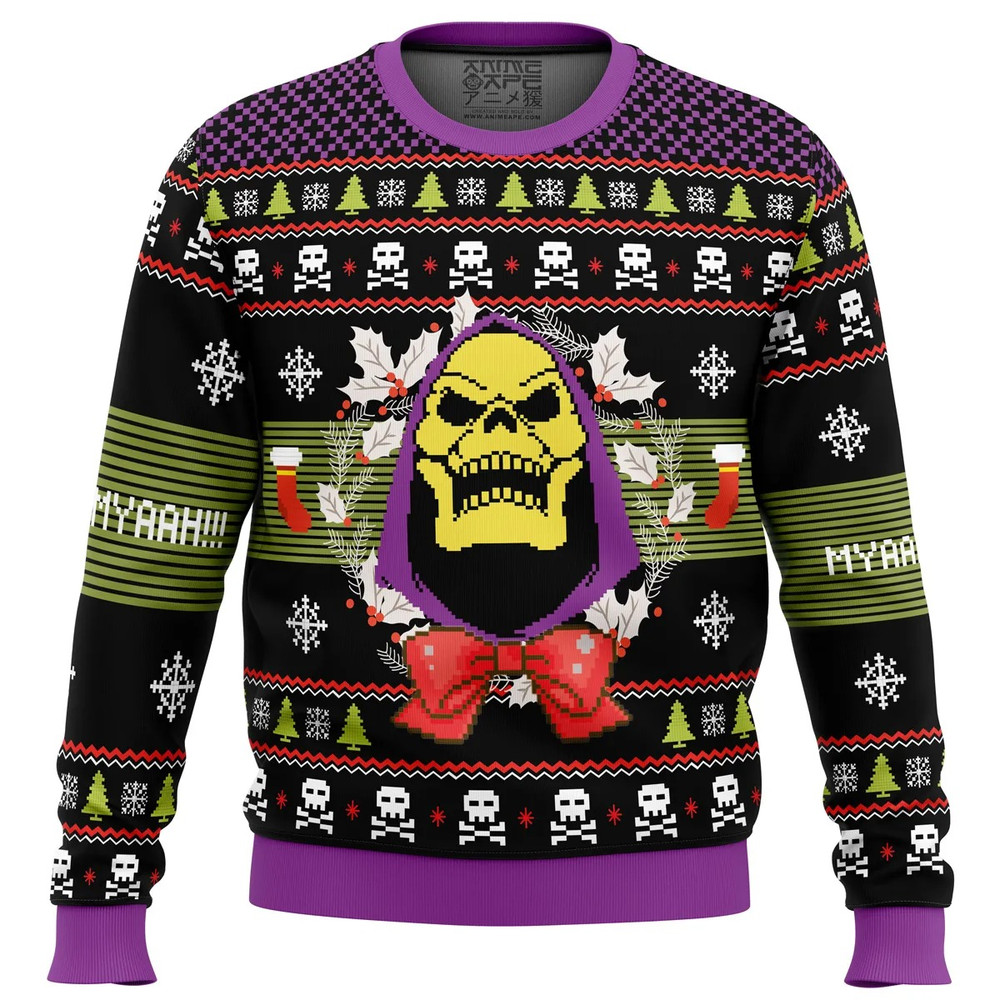Skeletor All Over Print Hoodie 3D Zip Hoodie 3D Ugly Christmas Sweater 3D Fleece Hoodie