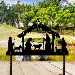 1pc jesus nativity scene iron art silhouette - perfect for christmas eve, easter, garden courtyard & yard decor