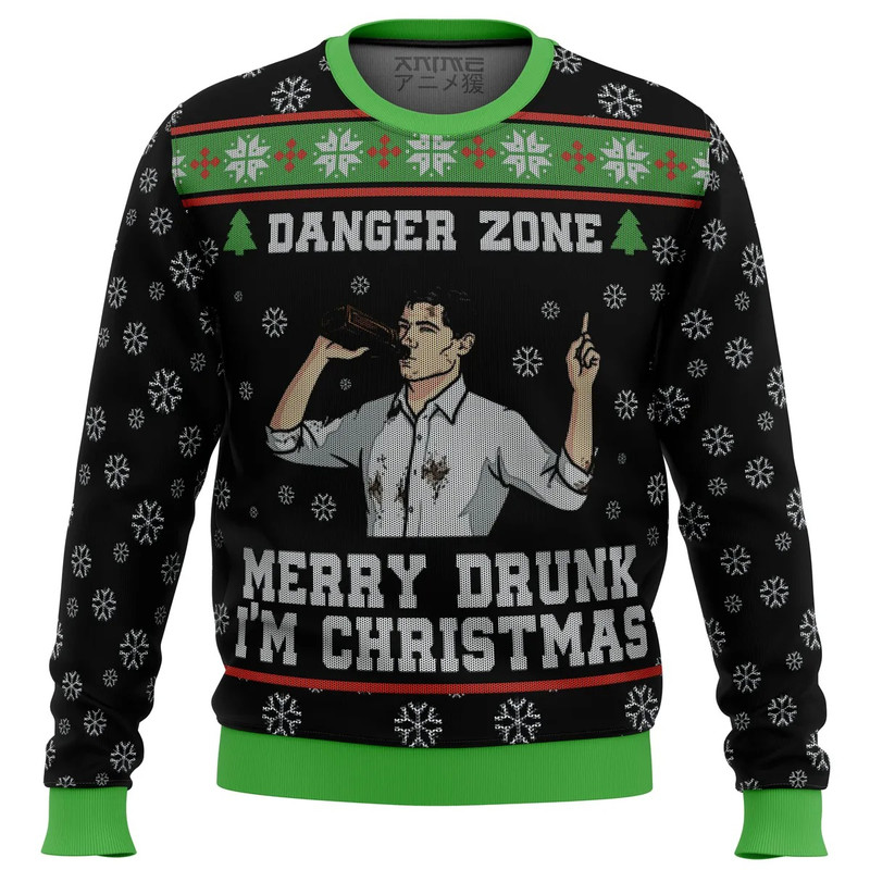 Merry Drunk I'm Christmas Sterling Archer All Over Print Hoodie 3D Zip Hoodie 3D Ugly Christmas Sweater 3D Fleece Hoodie
