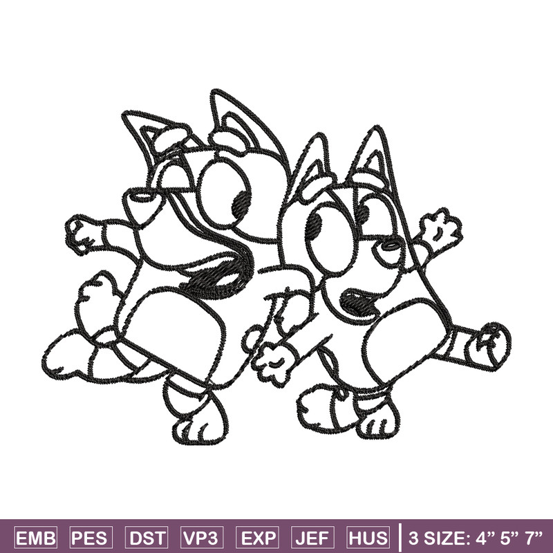 Bingo Bluey Coloring Pages Embroidery, Bluey Embroidery, Embroidery File, cartoon design, logo shirt, Digital download..jpg