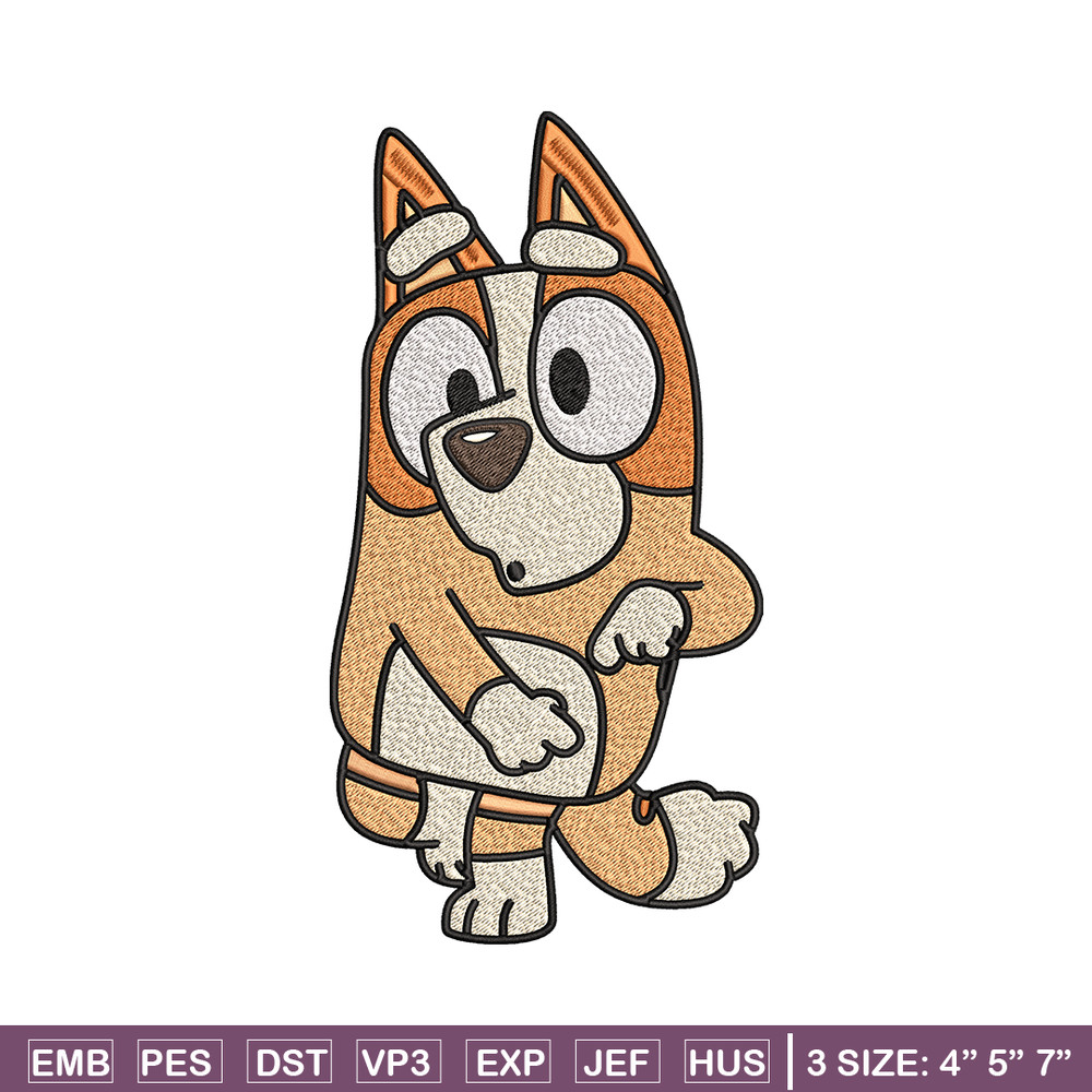 Bingo Heeler Embroidery, Bluey cartoon Embroidery, Embroidery File, cartoon design, cartoon shirt, Digital download..jpg