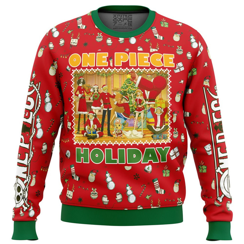 Happy Holidays One Piece All Over Print Hoodie 3D Zip Hoodie 3D Ugly Christmas Sweater 3D Fleece Hoodie