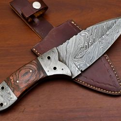 custom handmade Damascus steel hunting bowie knife pakkawood handle gift for him groomsmen gift wedding anniversary gift