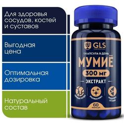 Natural mummy tablets / vitamins / dietary supplements for healthy bones, joints and blood vessels, 60 capsules