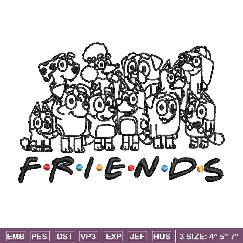 Bluey family Coloring Pages Embroidery, Bluey Embroidery, Embroidery File, cartoon design, logo shirt, Digital download..jpg