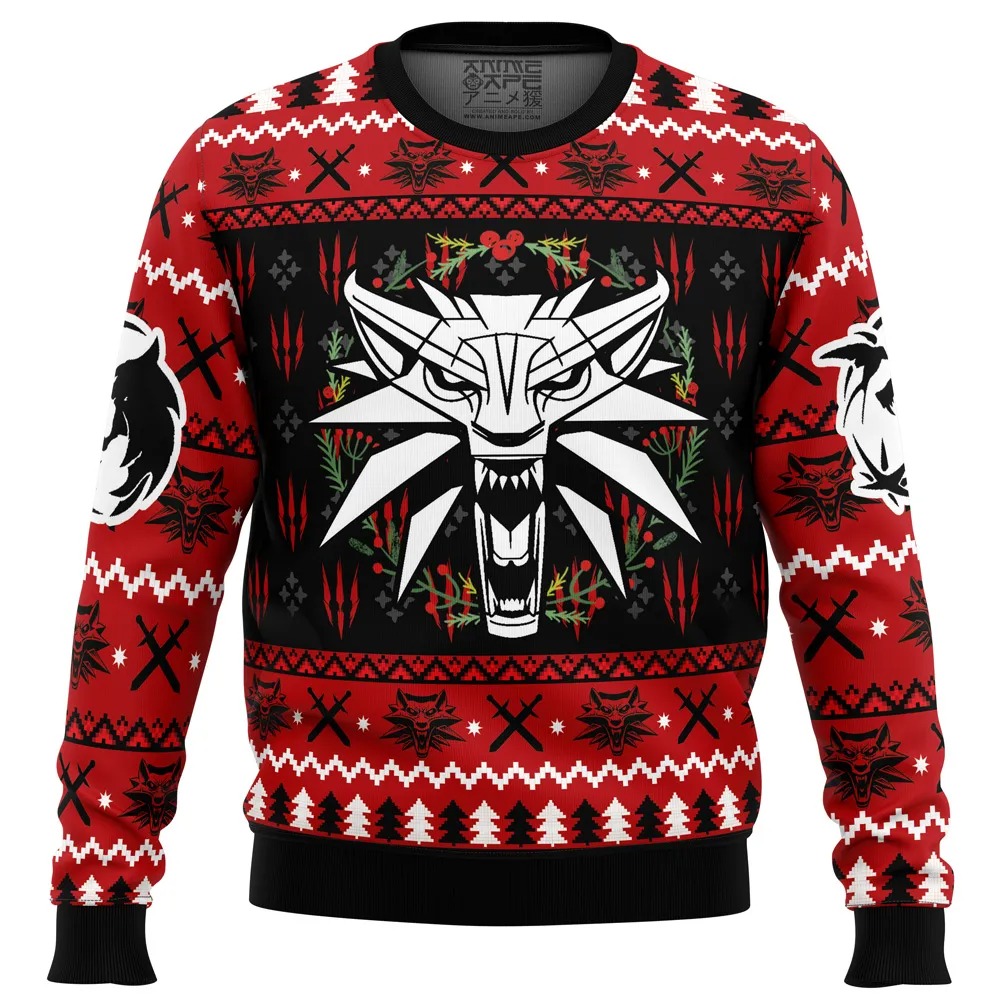 Christmas Monster The Witcher All Over Print Hoodie 3D Zip Hoodie 3D Ugly Christmas Sweater 3D Fleece Hoodie