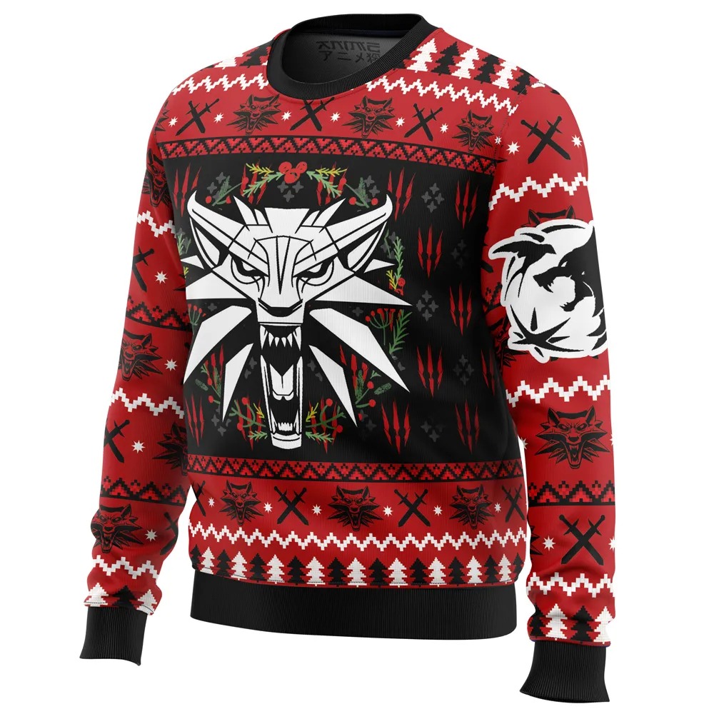 Christmas Monster The Witcher All Over Print Hoodie 3D Zip Hoodie 3D Ugly Christmas Sweater 3D Fleece Hoodie