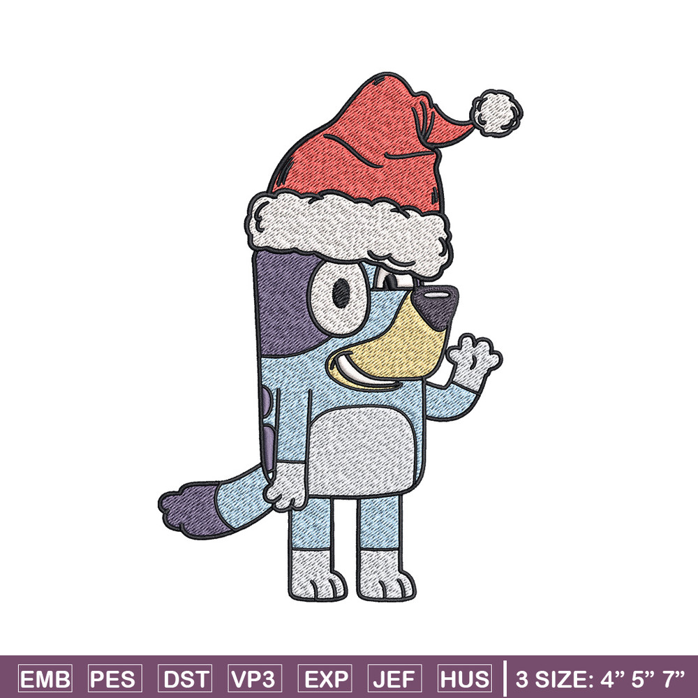 Bluey hat chrismas Embroidery Design, Bluey Embroidery, Embroidery File, Brand Embroidery, Logo shirt, Digital download.jpg