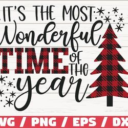 it's the most wonderful time of the year svg, christmas svg, christmas tree svg, buffalo plaid svg