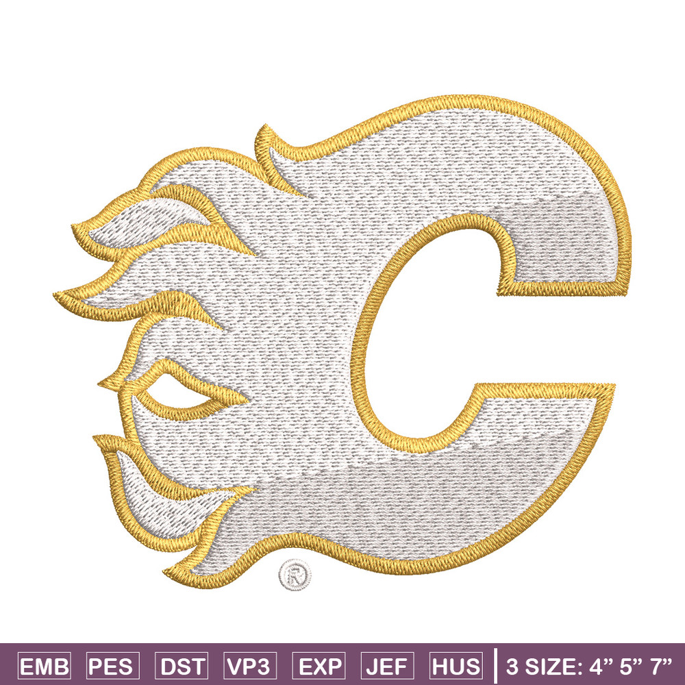Calgary Flames Embroidery Design, Logo Embroidery, NHL Embroidery, Embroidery File, Logo shirt, Digital download.jpg