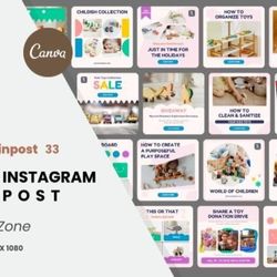 Kids Zone Canva Instagram Post Template