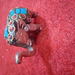 Tanirika Incense Stick Holder-Brass Elephant Statue with Colorful Stone Accents-Unique Home Decor and Aromatic Incense