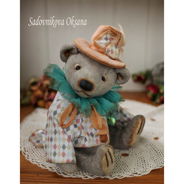 4 Handmade Artist-Collectible Teddy Bear-OOAK-Vintage-Victorian Style-Stuffed-Antique-bears animal-toys bear-plushinnes toy-decor baby-shower toys.jpg