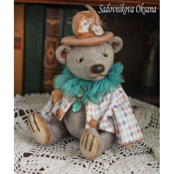 6  Handmade Artist-Collectible Teddy Bear-OOAK-Vintage-Victorian Style-Stuffed-Antique-bears animal-toys bear-plushinnes toy-decor baby-shower toys.jpg