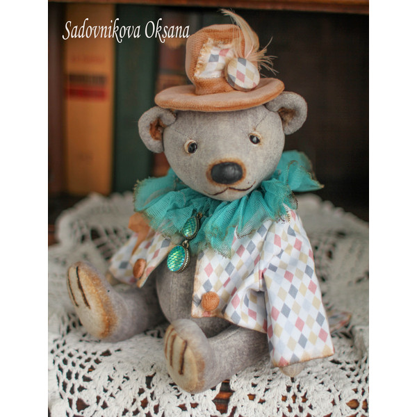 7 Handmade Artist-Collectible Teddy Bear-OOAK-Vintage-Victorian Style-Stuffed-Antique-bears animal-toys bear-plushinnes toy-decor baby-shower toys.jpg