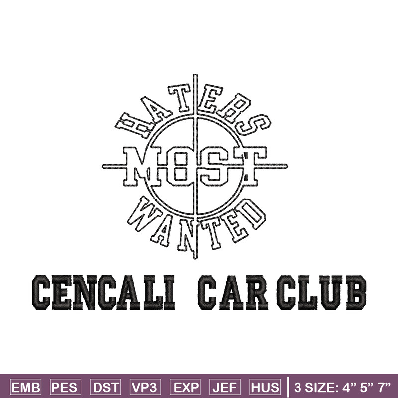 Cencali car club embroidery design, Cencali car club embroidery, logo design, embroidery file, Digital download..jpg