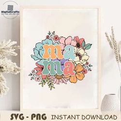 mama wildflowers best mom ever svg