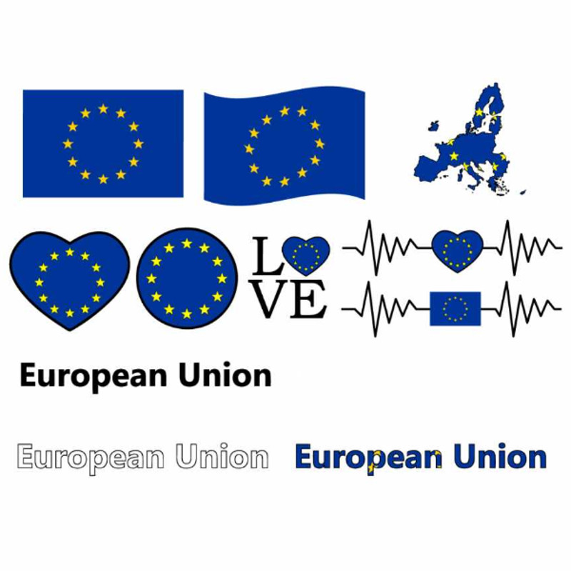 European Union Flag Svg Bundle EU Flag Svg Europe Flag Svg Round European Union Flag Clipart Eur