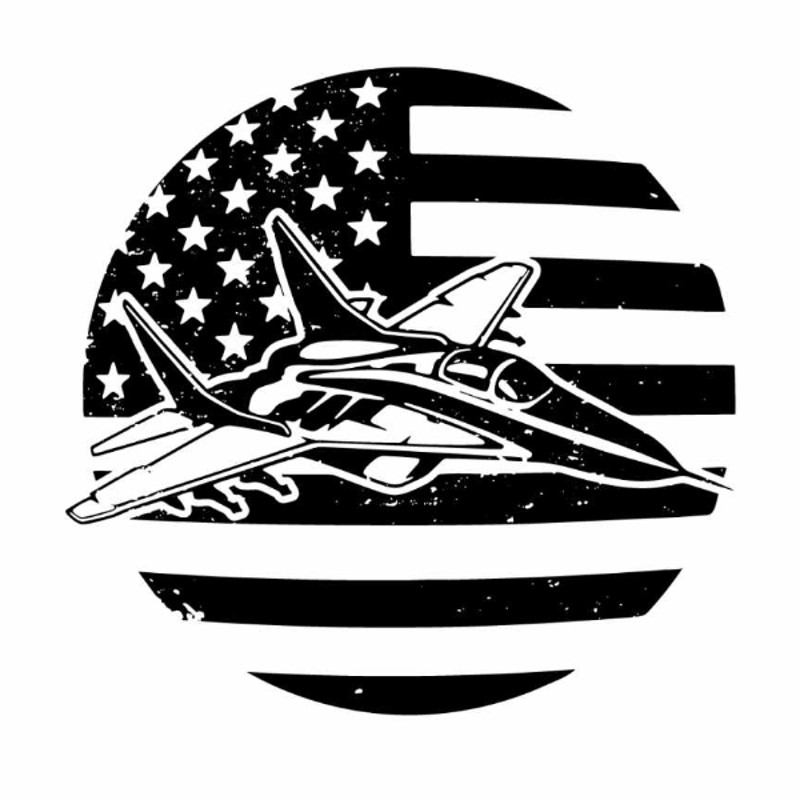 Fighter Jet USA Flag SVG