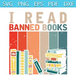 retro vintage i read banned books svg graphic design files
