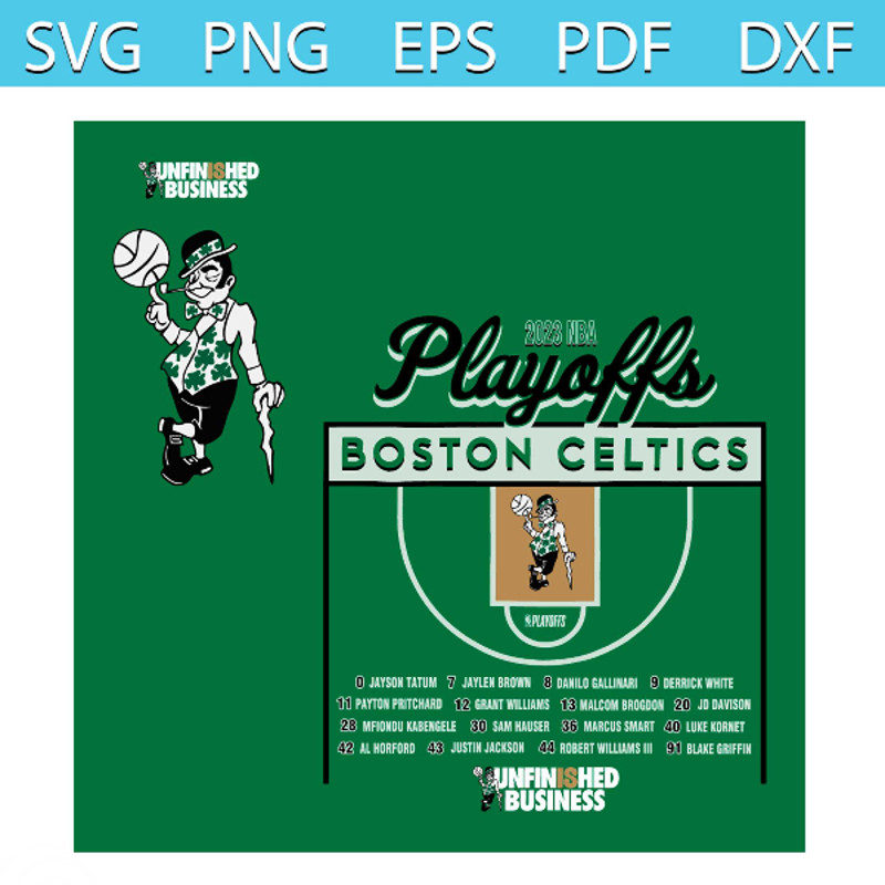 Boston Celtics Basketball Player 2023 NBA Playoffs SVG Cutting Files