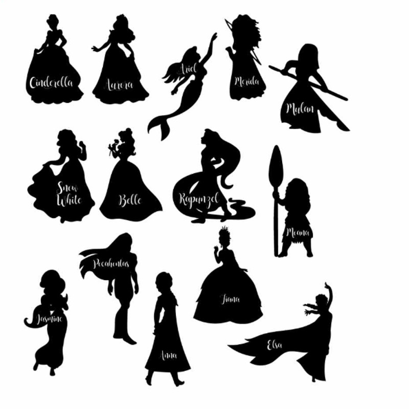 COD1020 Princess silhouette svg bundle Snow White SVG Princess SVG princess svg Files for Cricut