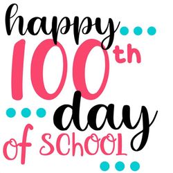 happy 100th day of school blue dots svg png