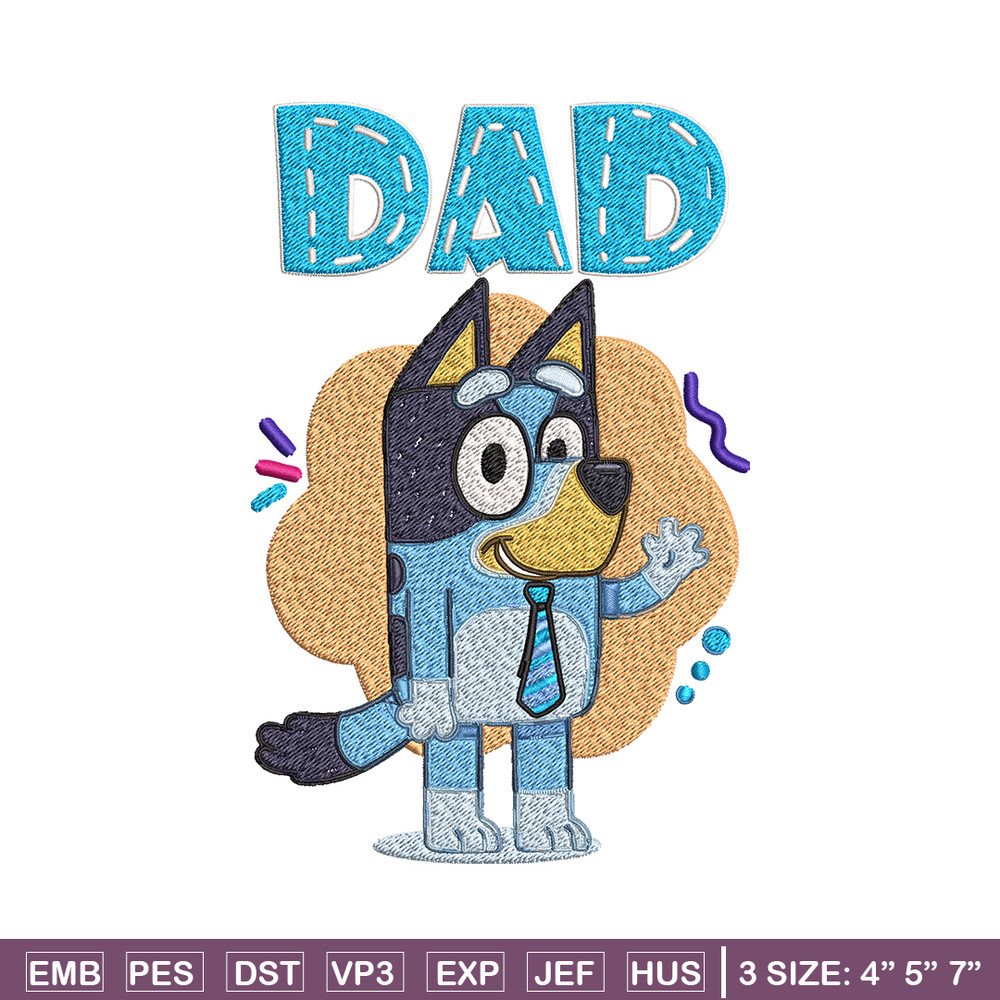 Dad Bluey Embroidery, Bluey Cartoon Embroidery, cartoon Embroidery, cartoon shirt, Embroidery File, Instant download..jpg