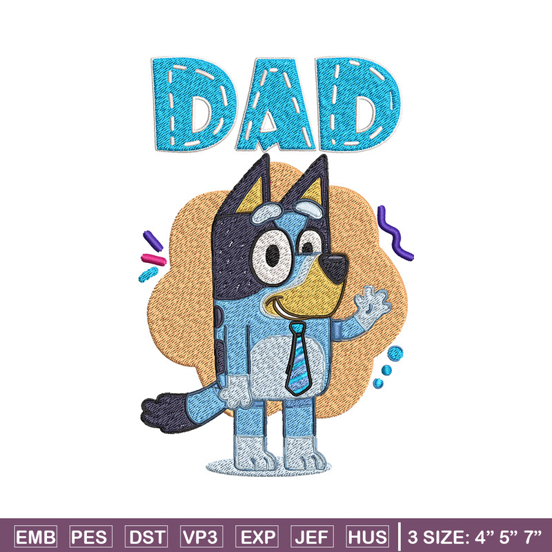 Dad Bluey Embroidery, Bluey Cartoon Embroidery, cartoon Embroidery, cartoon shirt, Embroidery File, Instant download..jpg