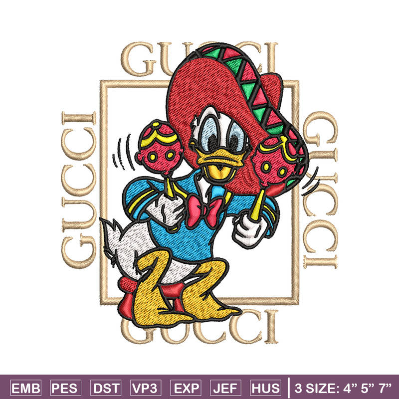 Daisy Donald Duck Gucci Embroidery design, Disney cartoon Embroidery, cartoon design, Embroidery File, Instant download..jpg