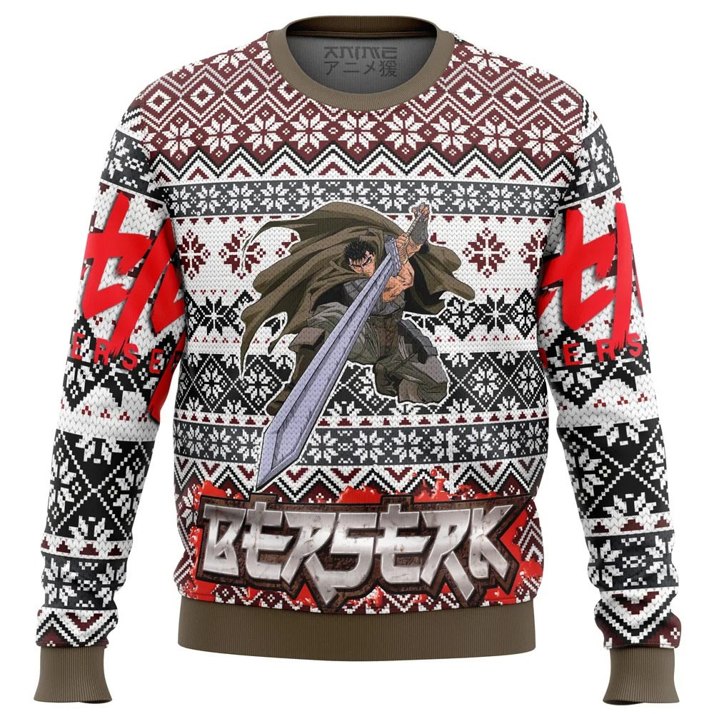 Berserk Guts All Over Print Hoodie 3D Zip Hoodie 3D Ugly Christmas Sweater 3D Fleece Hoodie