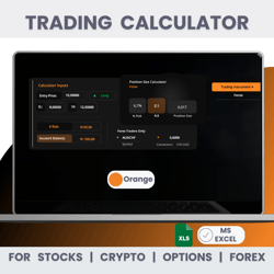 Trading Calculator For Stocks, Crypto, Options, Forex (Orange Mode) -  Instant Download