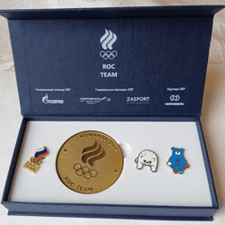 Beijing 2022 Olympic Participant Medal Badges Pins ROC Team Set Rarity