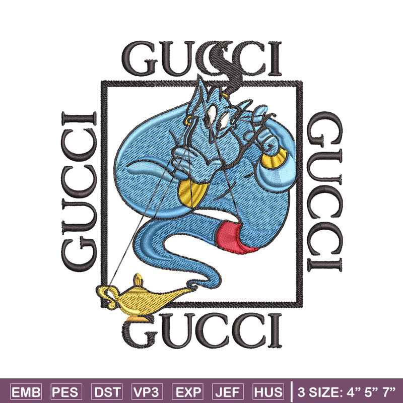 Genie gucci Embroidery design, Genie gucci Embroidery, cartoon design, Embroidery File, gucci logo, Instant download..jpg