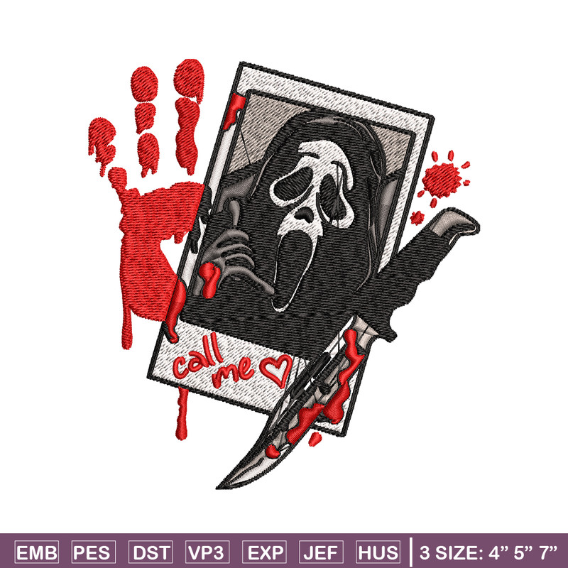 Ghost face Embroidery design, Ghost face horror Embroidery, horror design, Embroidery File, Digital download..jpg