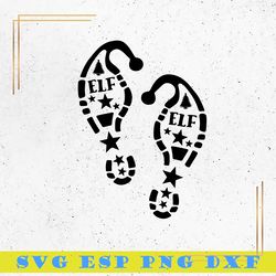elf shoes svg , footprint star christmas tree svg, merry christmassvg,