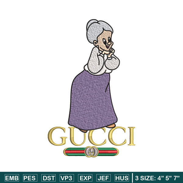 Granny Gucci Embroidery design, Granny Gucci cartoon Embroid - Inspire ...