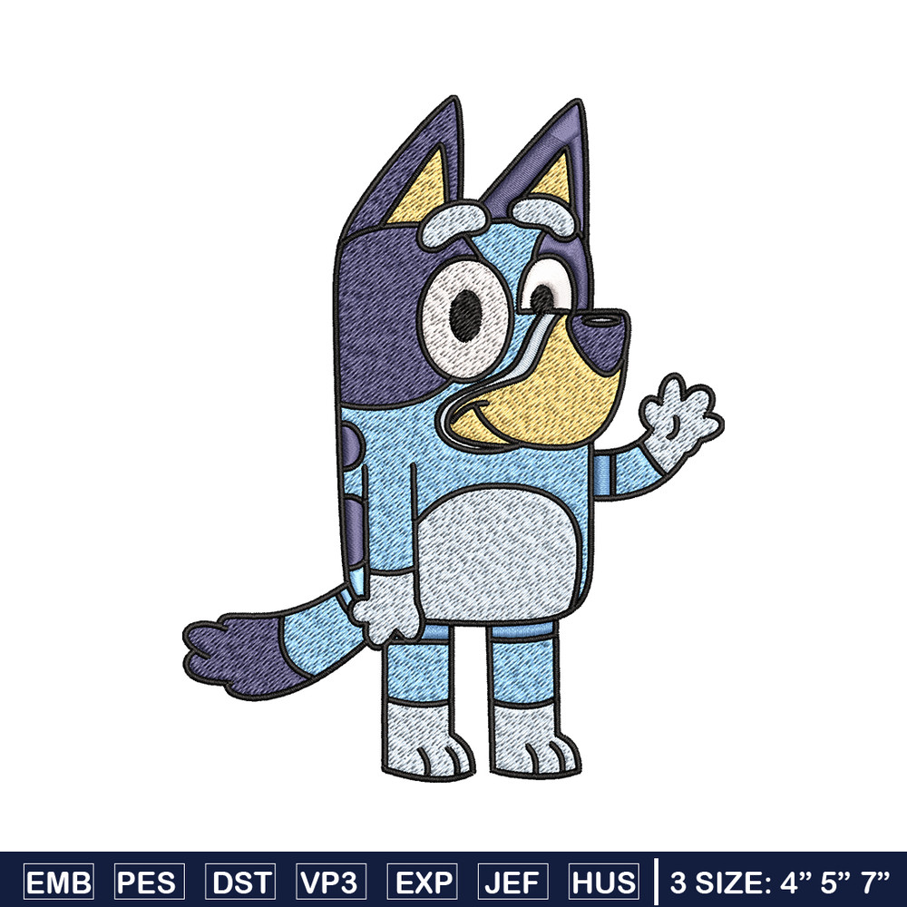 Bandit Heeler Embroidery, Bandit Heeler Embroidery, Embroidery File, cartoon design, cartoon shirt, Digital download..jpg