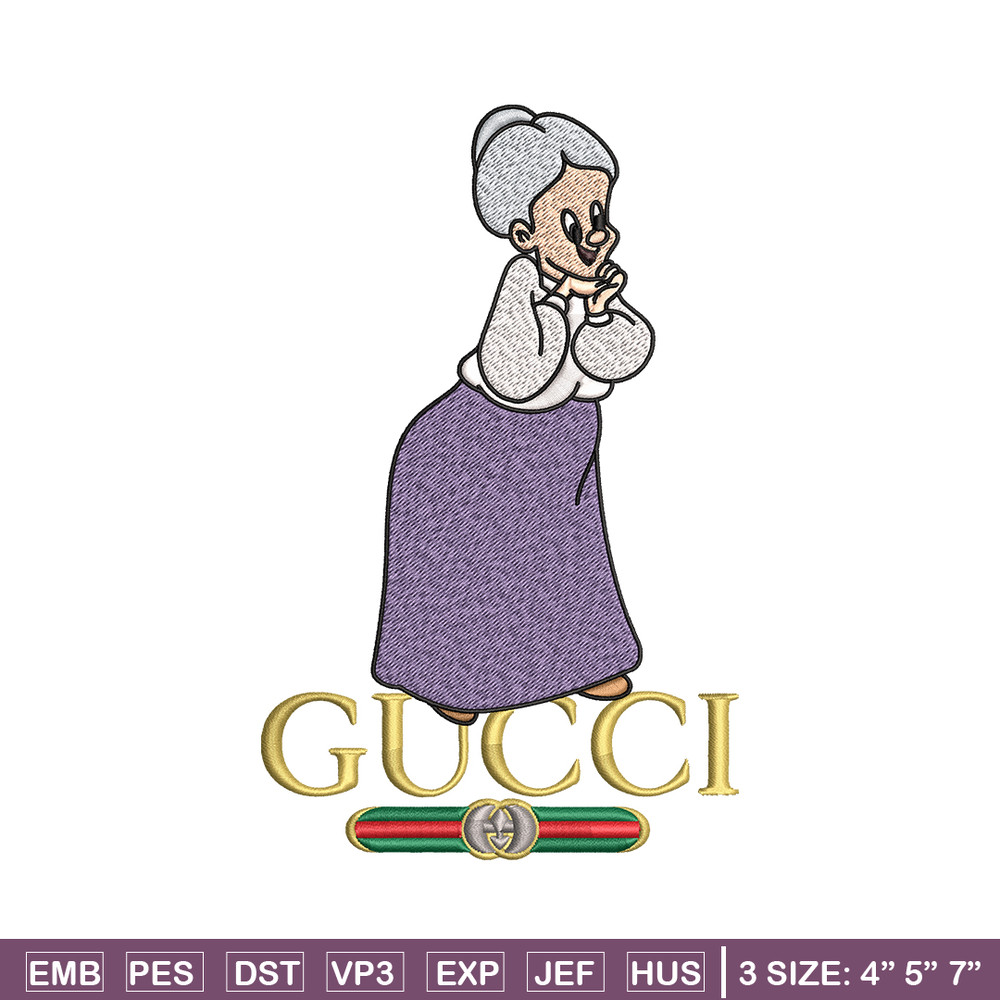 Granny Gucci Embroidery design, Granny Gucci cartoon Embroidery, cartoon design, Embroidery File, Instant download..jpg