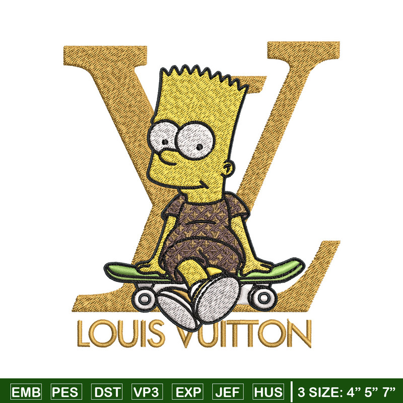 Bart simpson lv Embroidery Design, LV Embroidery, Embroidery File, Logo shirt, Sport Embroidery, Digital download.jpg