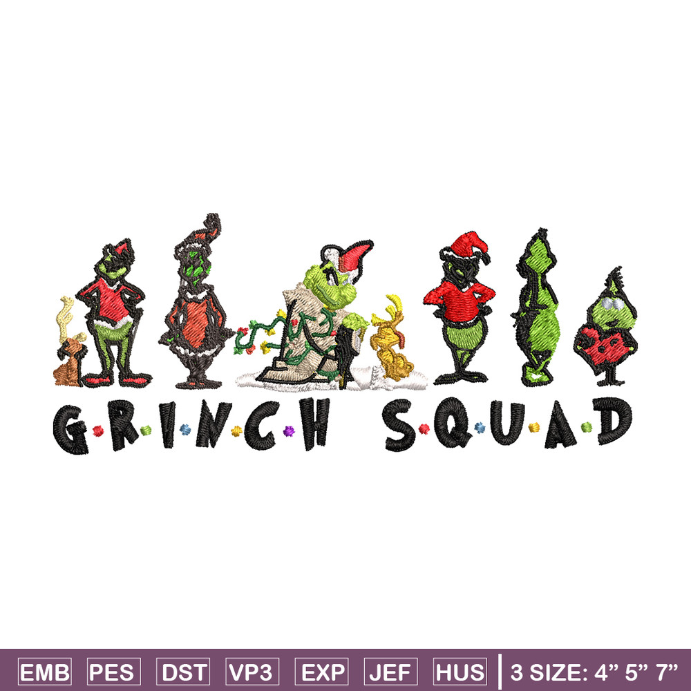 Grinch squad christmas Embroidery design, Grinch Christmas Embroidery, Grinch design, Embroidery File, Digital download.jpg