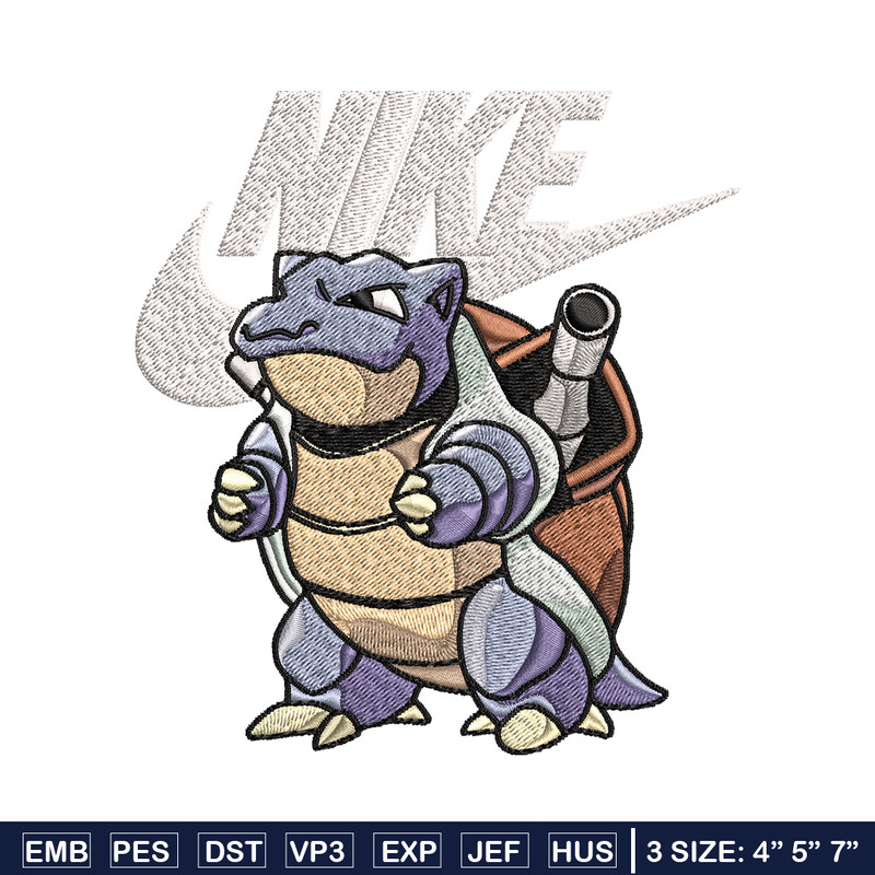Blastoise Pokemon Nike Embroidery design, Pokemon Embroidery, Nike design, Embroidery file, Instant download..jpg