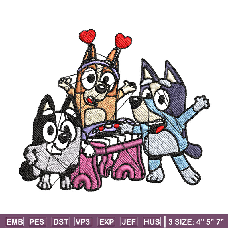 Happy birthday bluey Embroidery, Bluey Embroidery, Embroidery File, cartoon shirt, cartoon design, Digital download..jpg