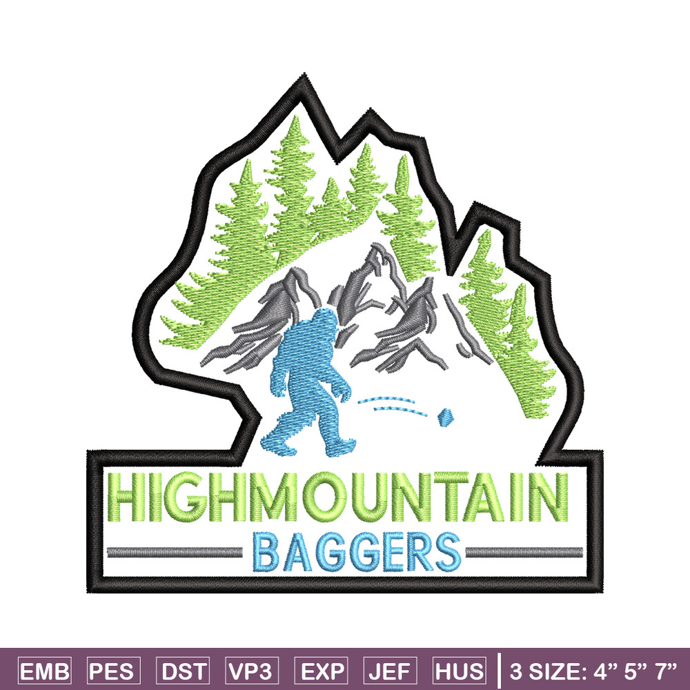 High Mountain Baggers embroidery design, logo embroidery, logo design, embroidery file, logo shirt, Digital download..jpg