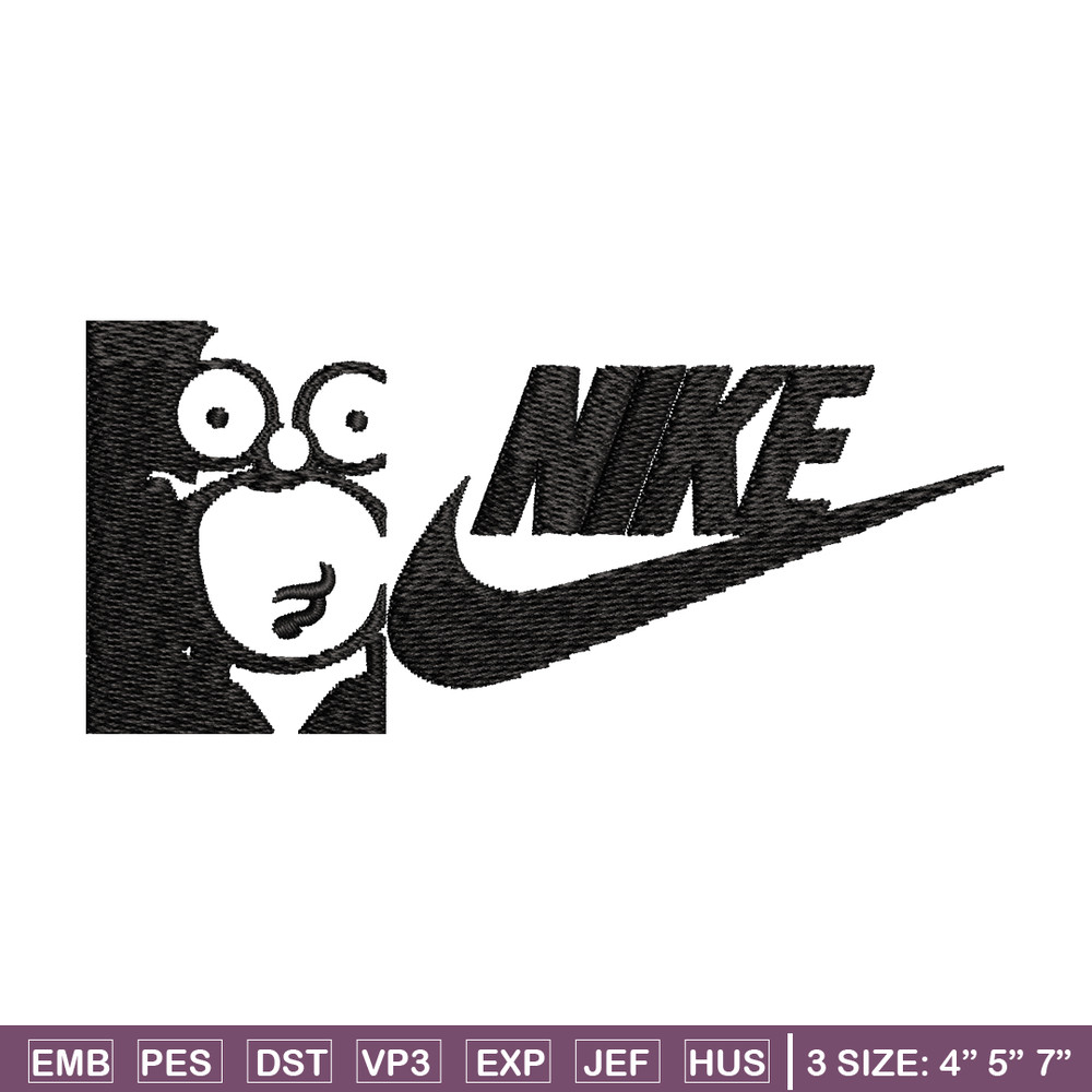 Homer Simpson Nike Embroidery design, Homer Simpson Embroidery, Nike design, Embroidery file, Instant download..jpg