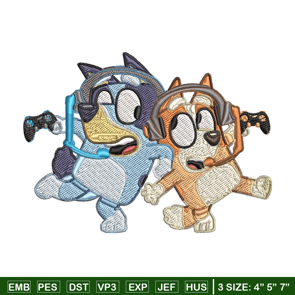 Bluey bingo headphones Embroidery, Bluey Embroidery, Embroidery File, cartoon shirt, cartoon design, Digital download..jpg