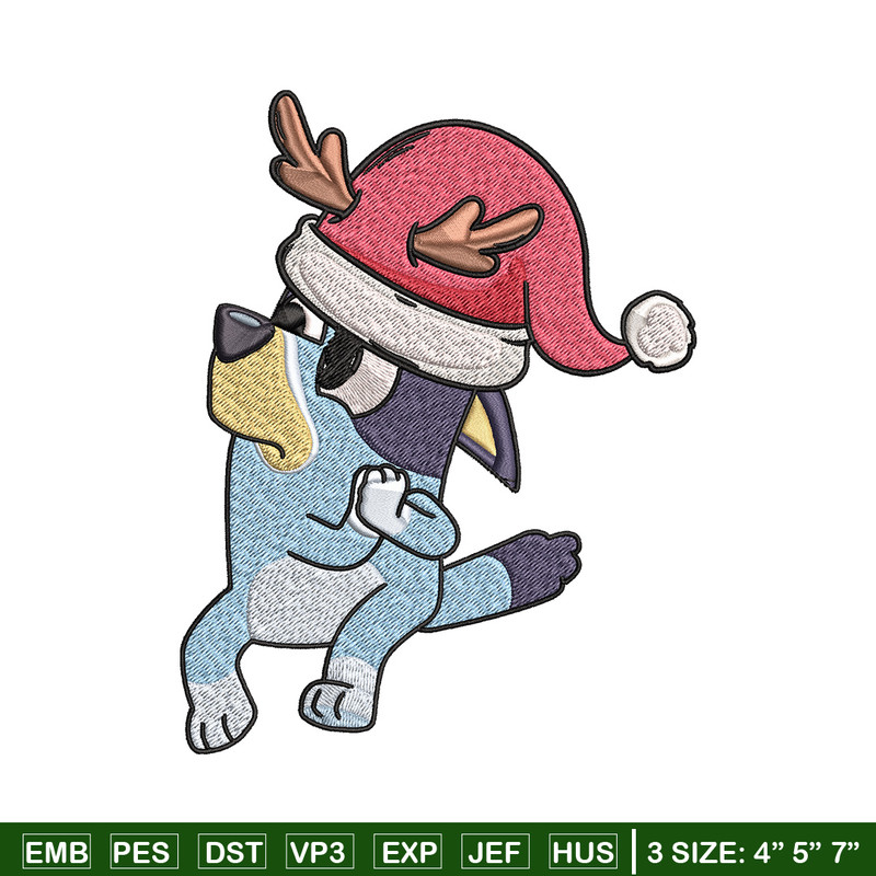 Bluey chrismas Embroidery Design, Bluey Embroidery, Embroidery File, Brand Embroidery, Logo shirt, Digital download.jpg